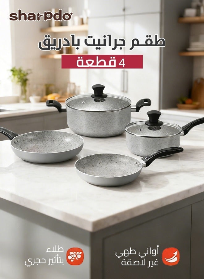 Sharpdo Kitchen Cookware Set, Non-Stick Pots and Pans for All Stovetops, Heat Resistant Handle - 18cm Milk Pan, 24cm Casserole, 28cm Casserole, 24cm Fry Pan - Image 1